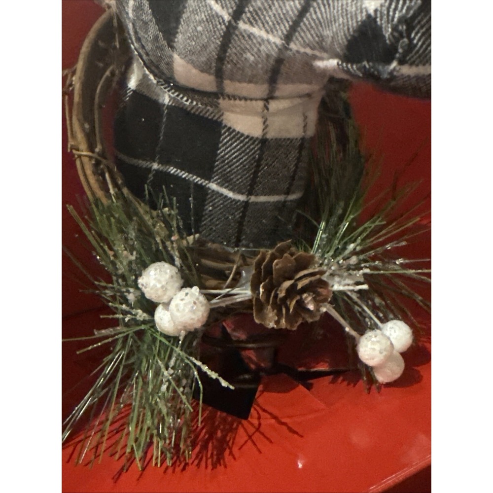 NEW Plaid Reindeer Head Christmas Tree Topper 14" Holiday Time rare HTF - Picture 4 of 8